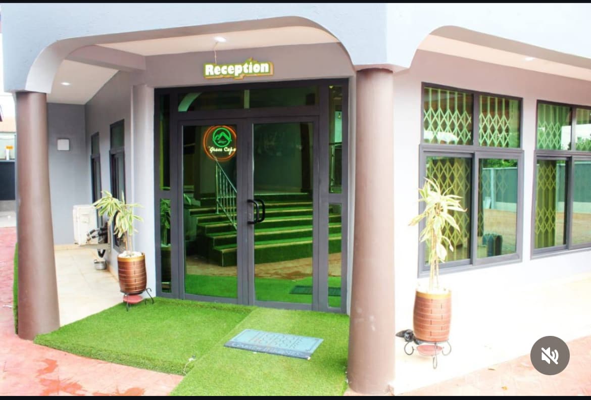 Reception Entrance with Green Lighting